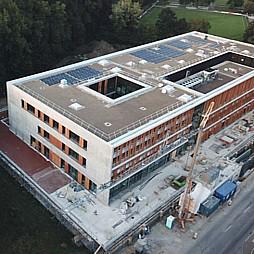 TUM Campus Straubing Luftaufnahme der Baustelle TUM Campus Straubing
